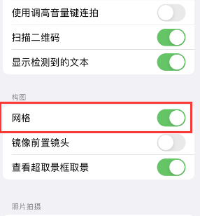 徽县苹果手机维修网点分享iPhone如何开启九宫格构图功能 